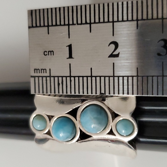 Sterling Silver 925 Oceanic Elegance Sterling Larimar Ring - Picture 8 of 8